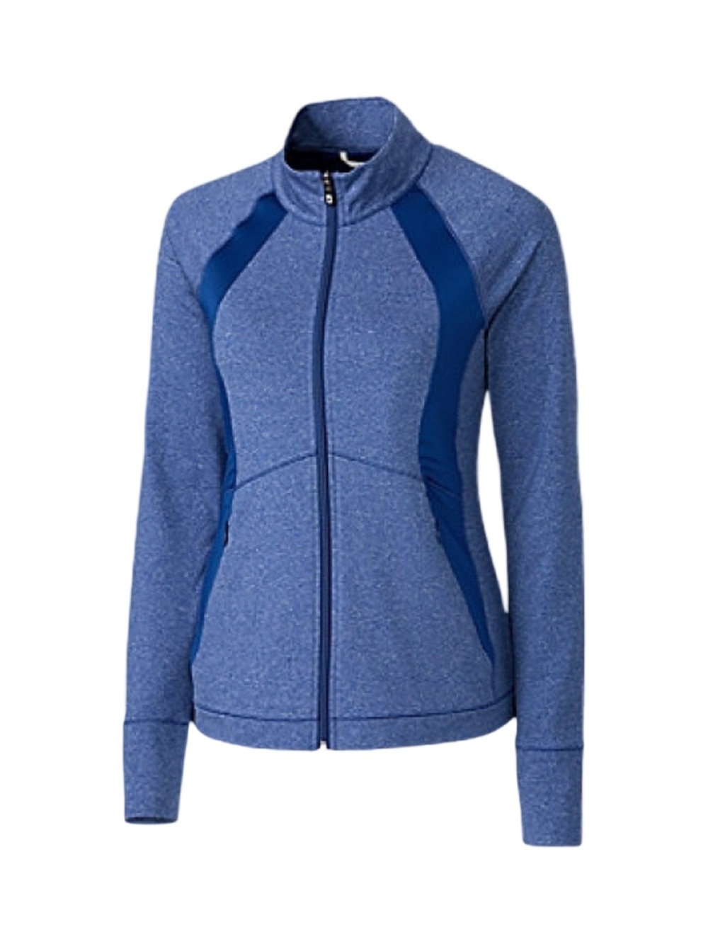 NWT Cutter & Buck Shoreline Colorblock Full Zip Jacket Blue Heather Medium
